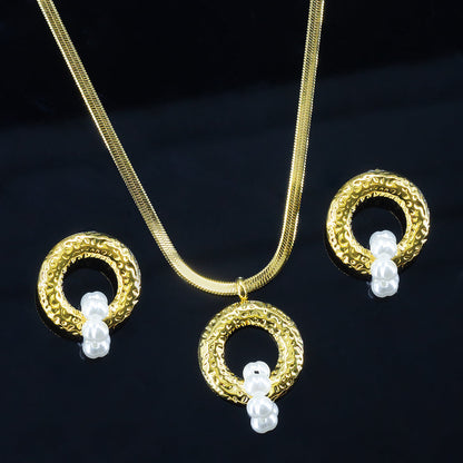 Stainless-Steel Trendy Flat Chain Jewellery Set