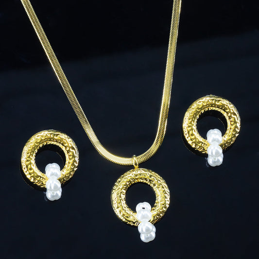 Stainless-Steel Trendy Flat Chain Jewellery Set