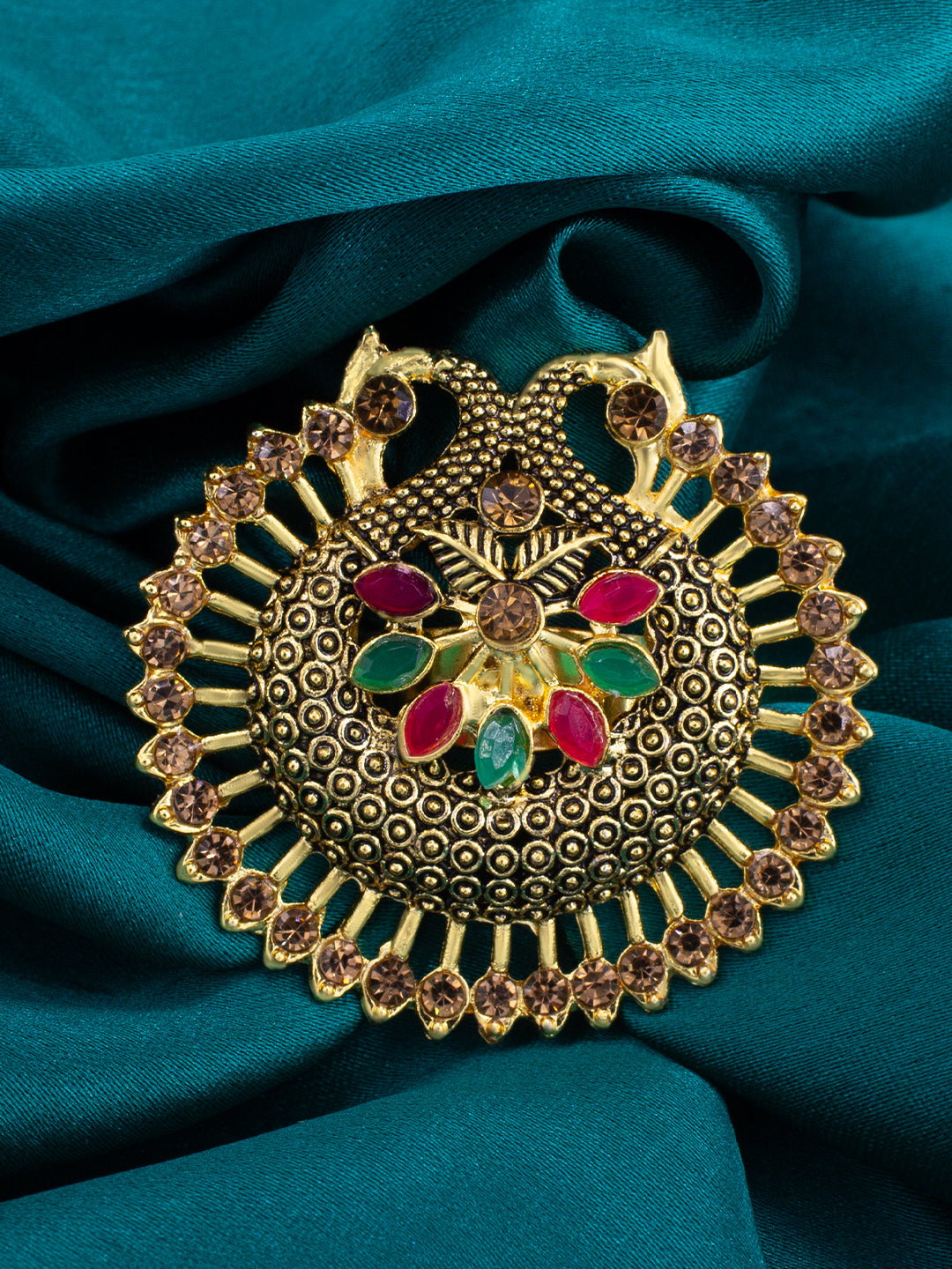 CZ Peacock Adjustable Ring