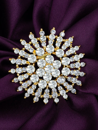 Artificial Stones Floral Adjustable Ring