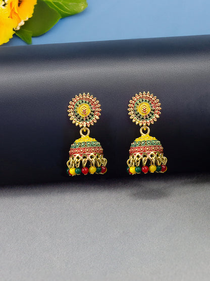 Pack of Eight Multicolour Jhumki & Drop Earrings