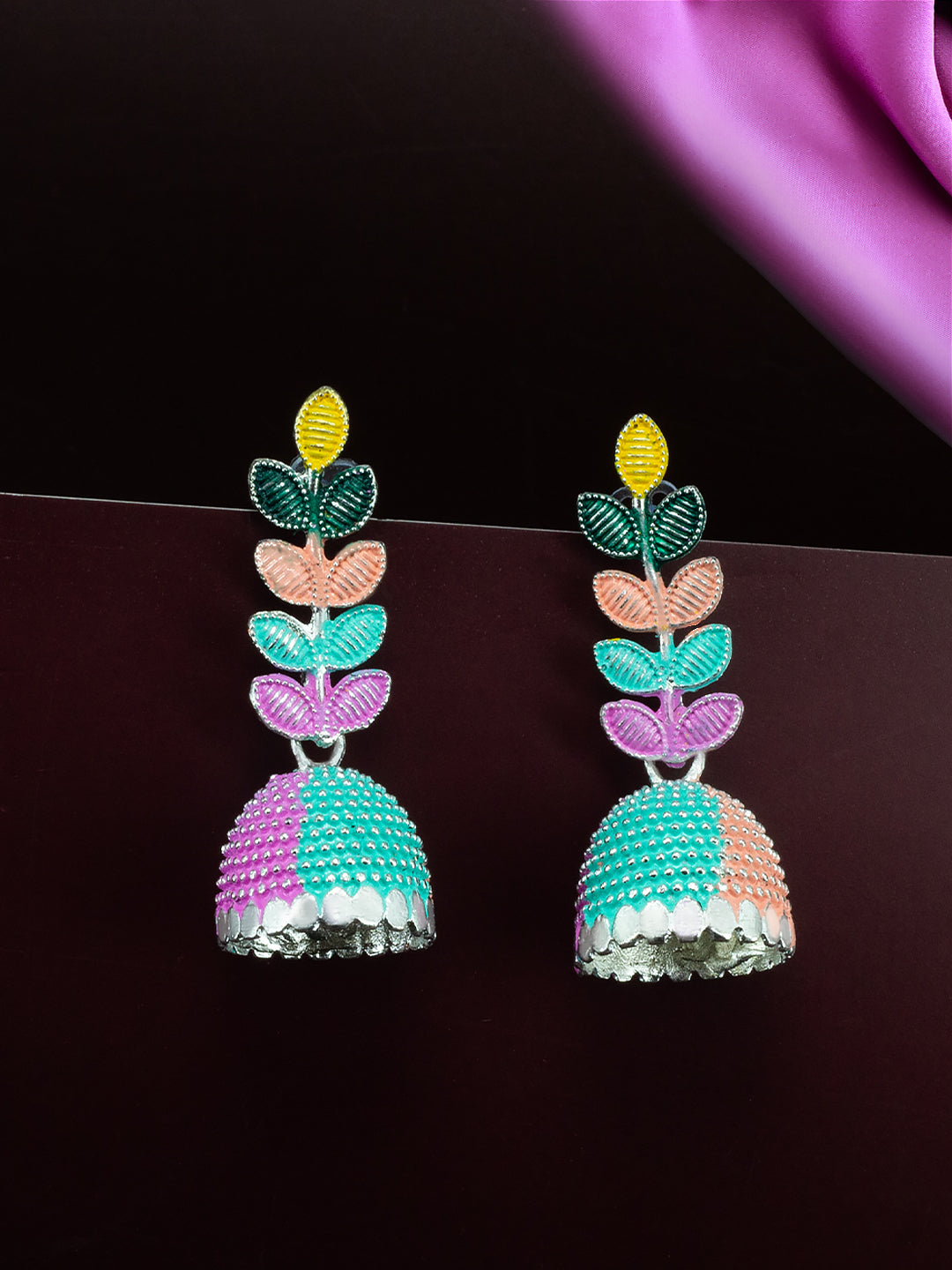 Pack of Eight Multicolour Jhumki & Drop Earrings