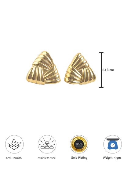 Stainless Steel Anti Tarnish Triangular Knot Stud Earrings