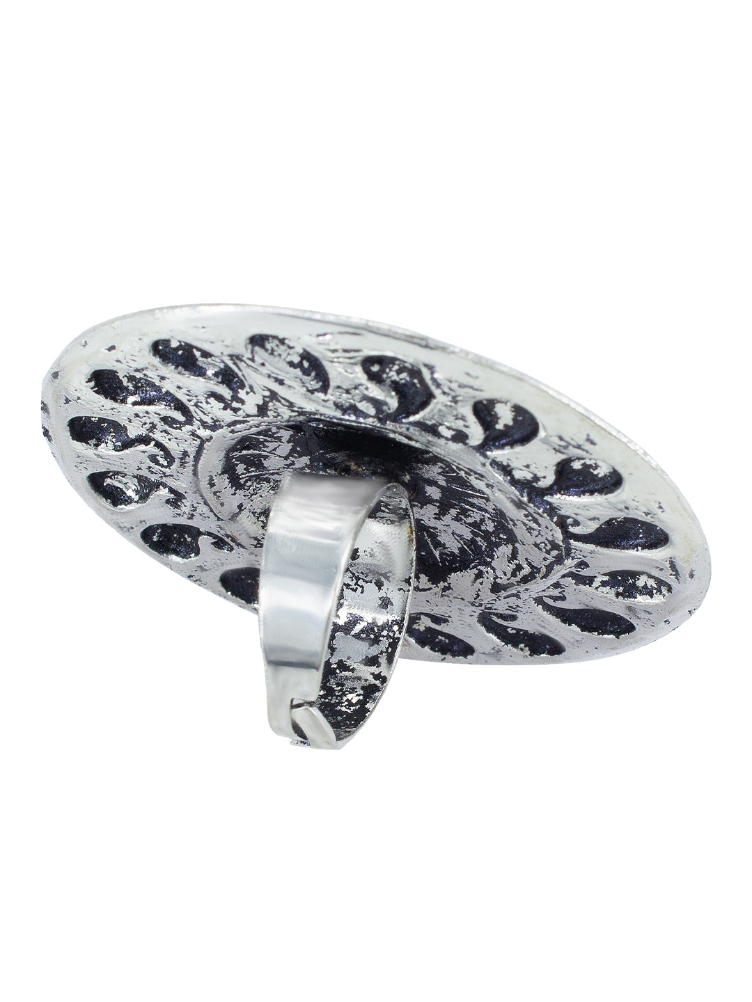 Oxidized Circular Adjustable Ring