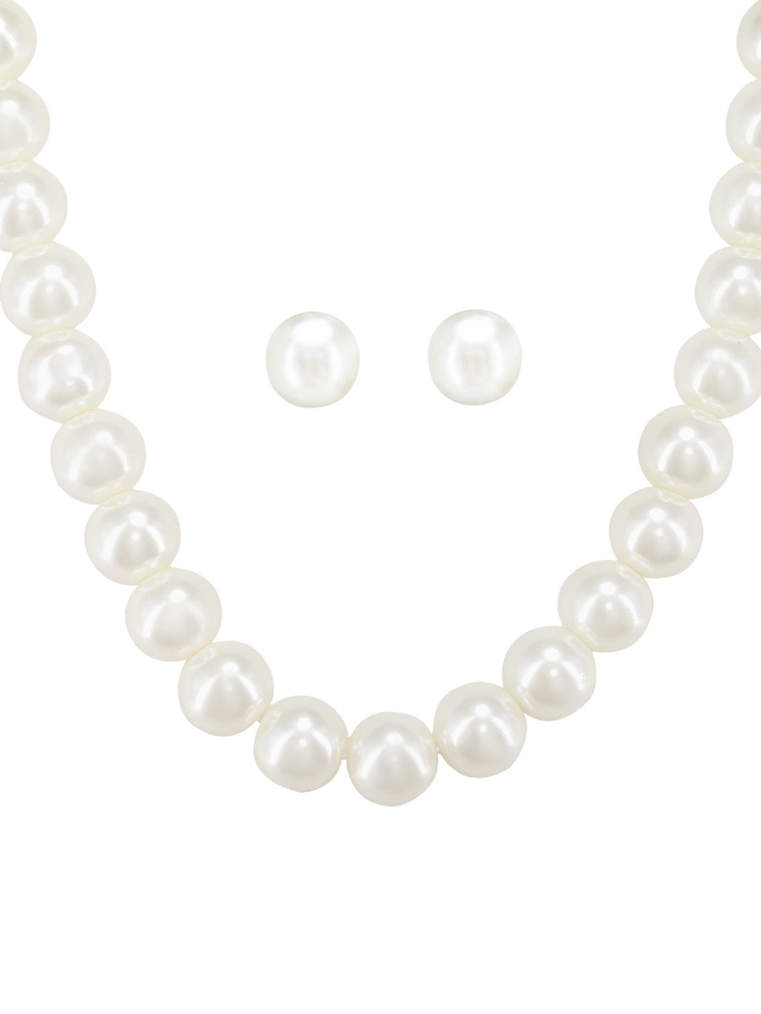 Pearl Beaded Moti Mala Trendy Necklace With Earrings
