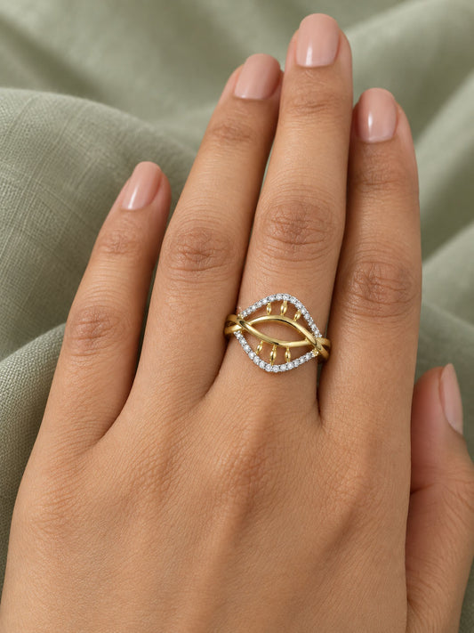 Gold Plated AD Finger Ring for Women