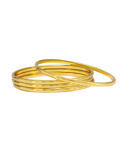 Set of 4 Brass Minimal Anti-Tarnish Bangles