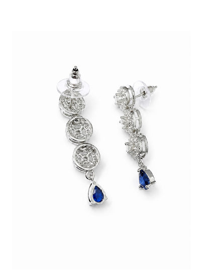 Silver Plated Blue AD Jewellery Set for Women