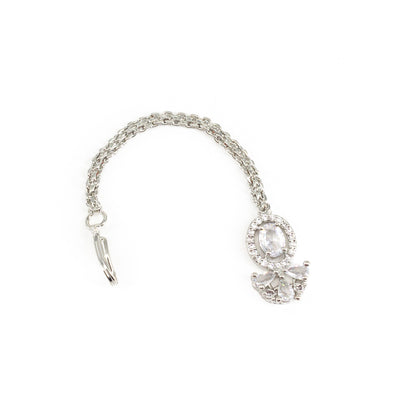 Silver Plated AD Maang Tikka for Women