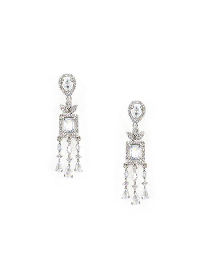 Silver Plated White American Diamond Studded Jewellery Set