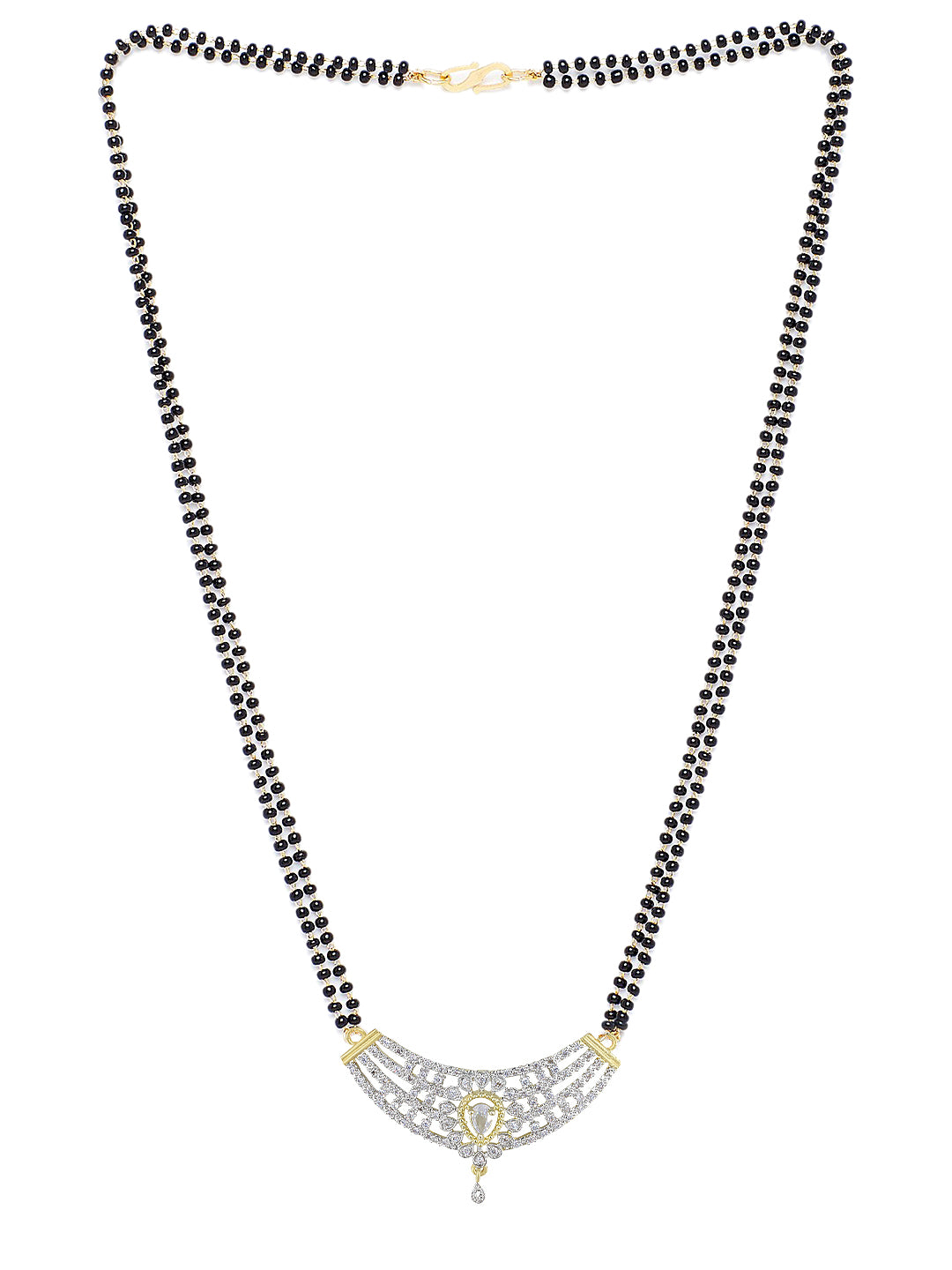 American Diamond & Black Beaded Mangalsutra