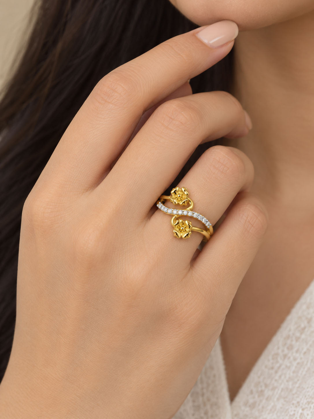 Gold Plated AD Finger Ring for Women