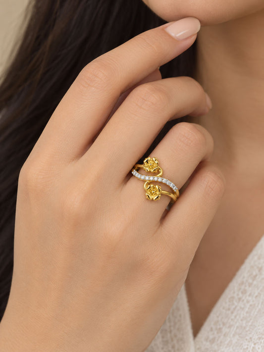 Gold Plated AD Finger Ring for Women