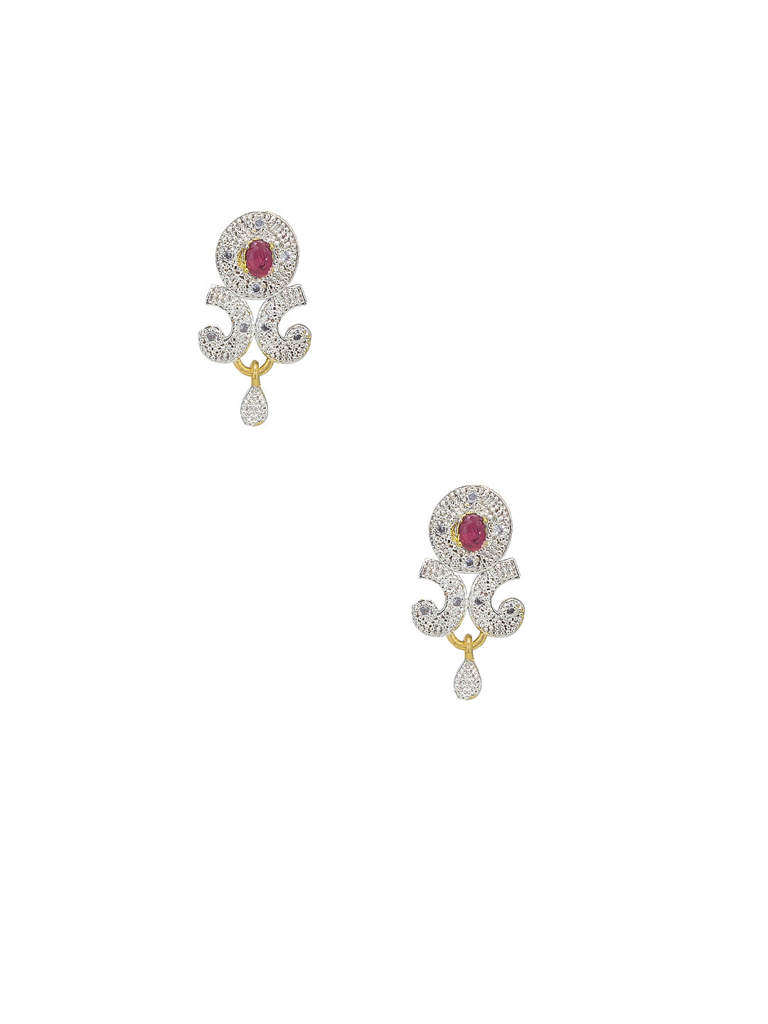 Red American Diamond Mangalsutra Set