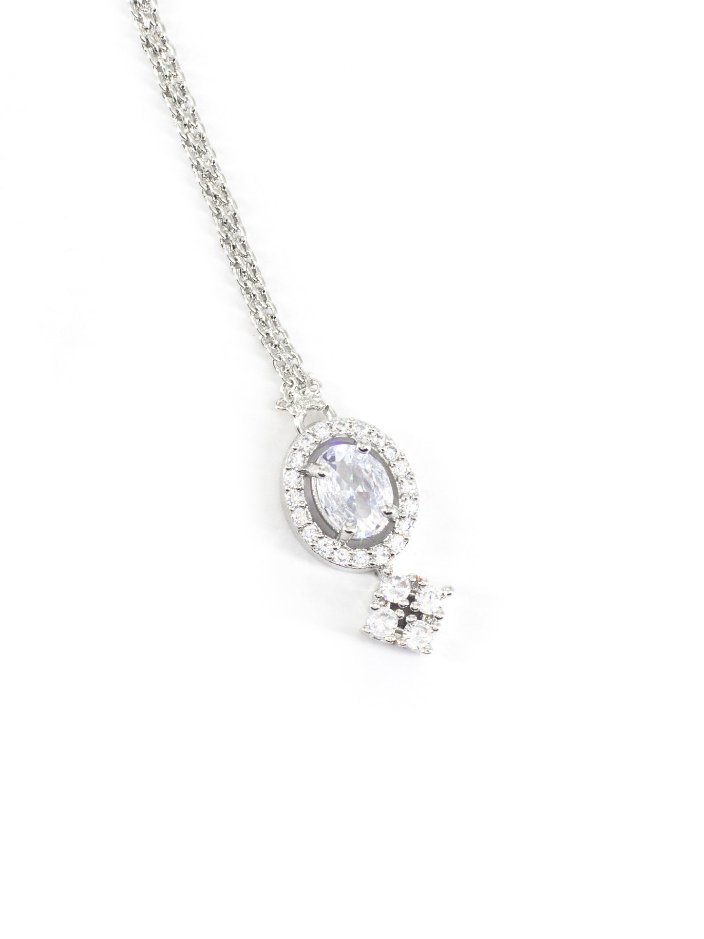 Silver Plated AD Maang Tikka for Women