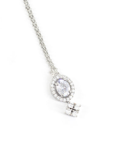 Silver Plated AD Maang Tikka for Women