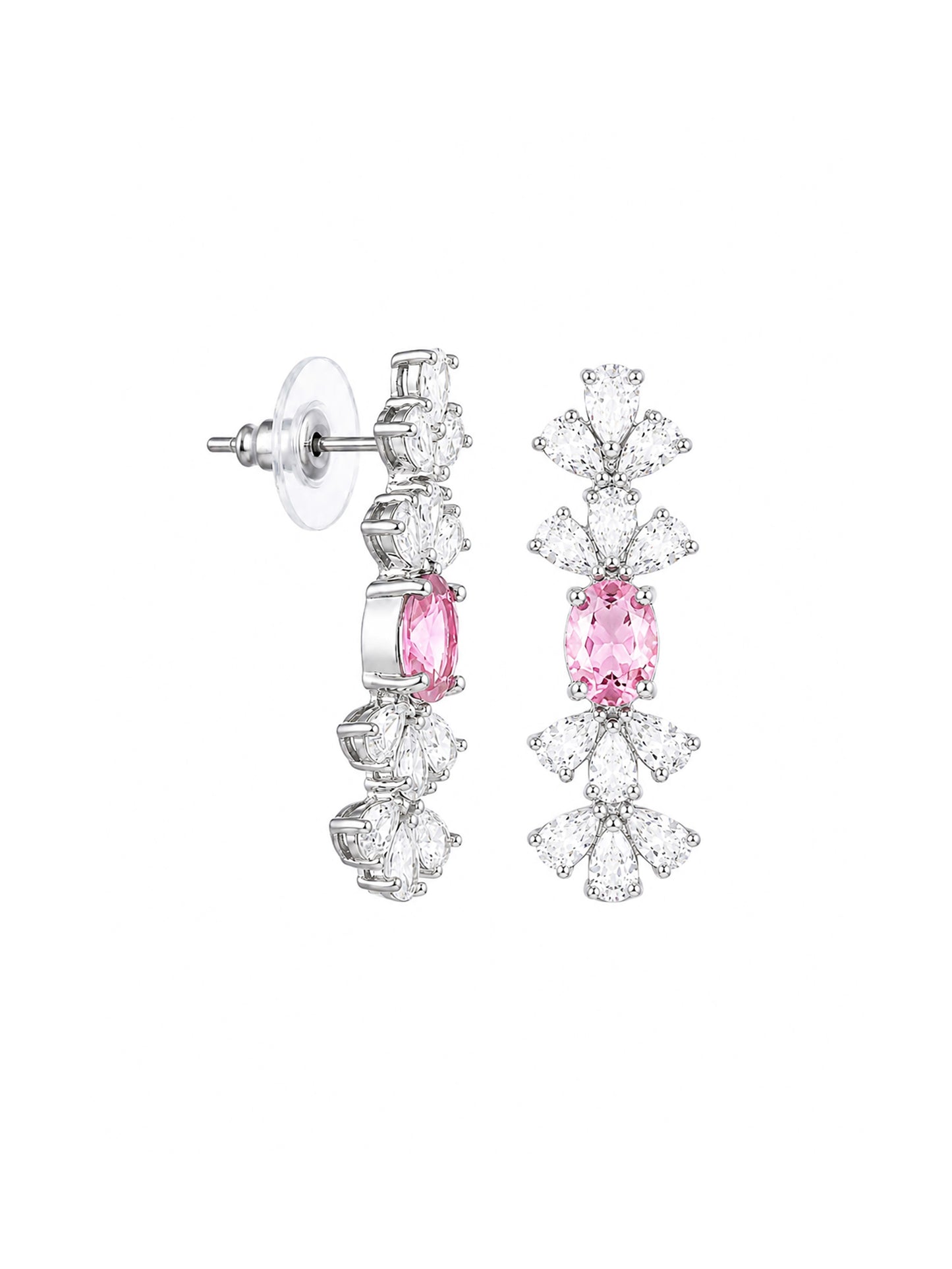 Silver Plated Pink AD Jewellery Set for Women
