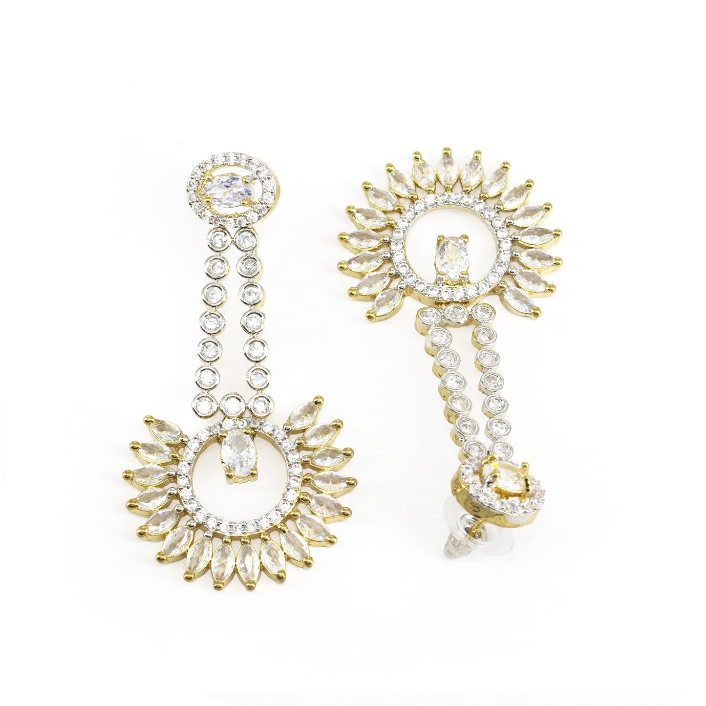 Gold Plated American Diamond Earrings for Women