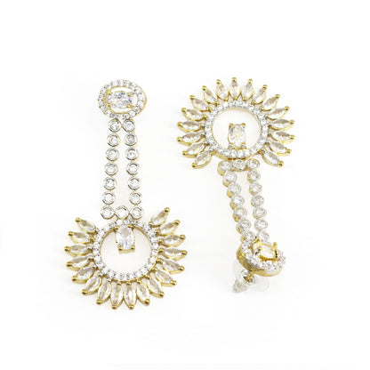 Gold Plated American Diamond Earrings for Women