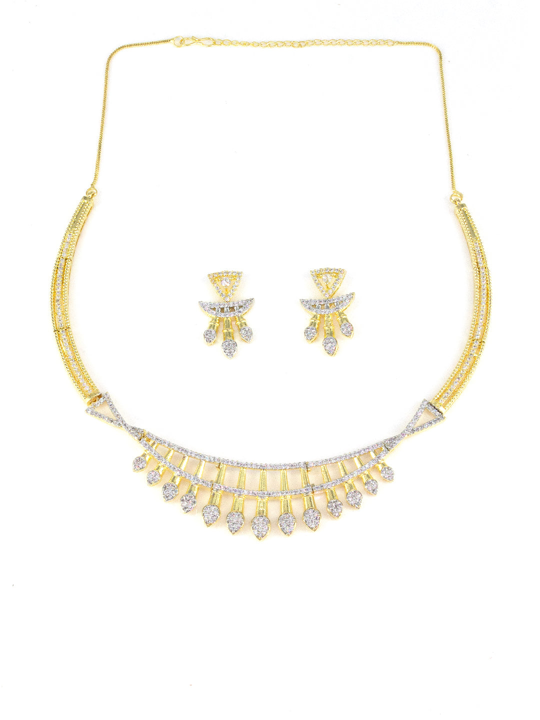 Gold Plated Designer AD Choker Jewellery Set