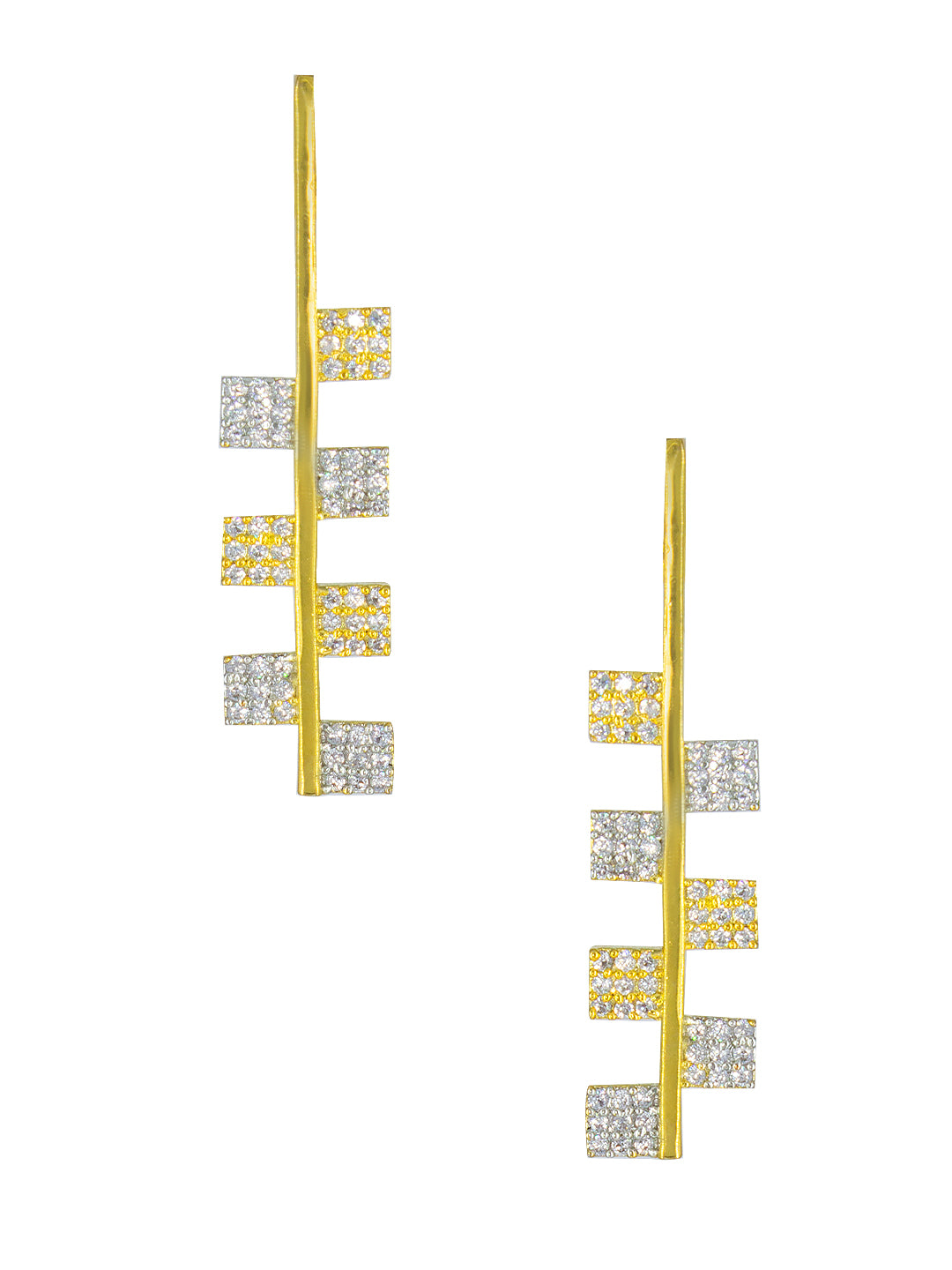 Gold Plated Geometric AD Earrings for Women