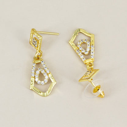Micro Gold Plated AD Drop Earrings for Women