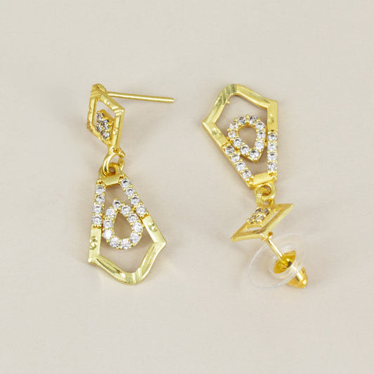 Micro Gold Plated AD Drop Earrings for Women