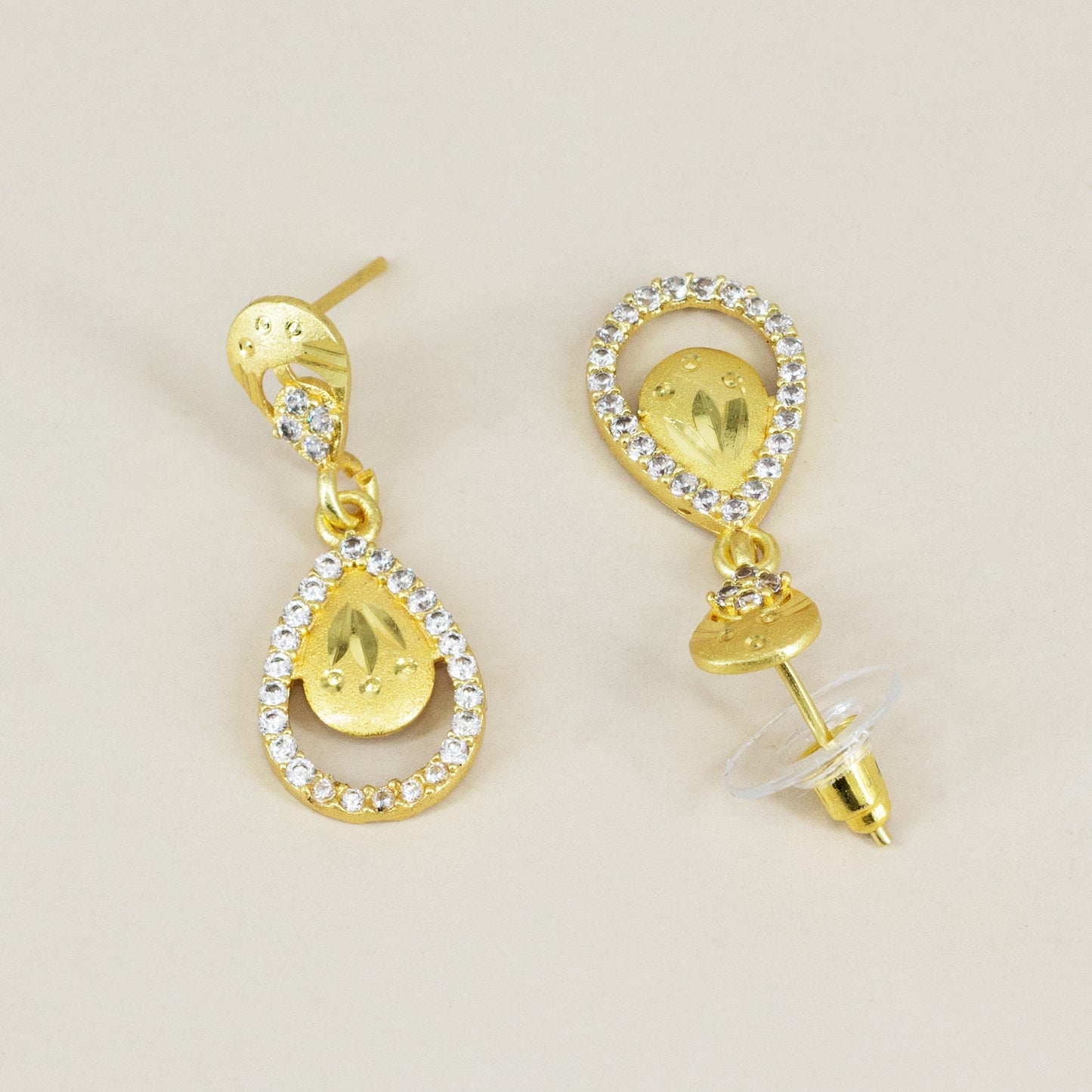 Micro Gold Plated AD Drop Earrings for Women