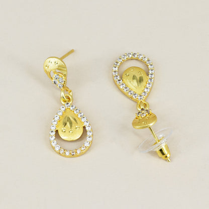 Micro Gold Plated AD Drop Earrings for Women