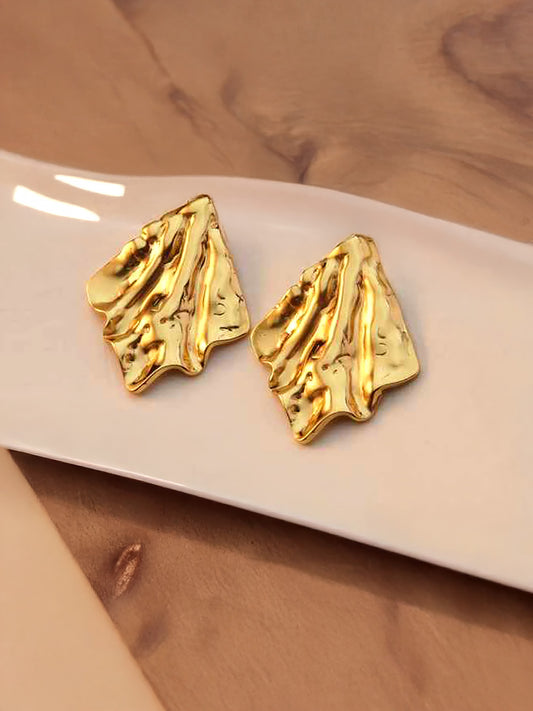 Stainless Steel Anti Tarnish Crushed Stud Earrings