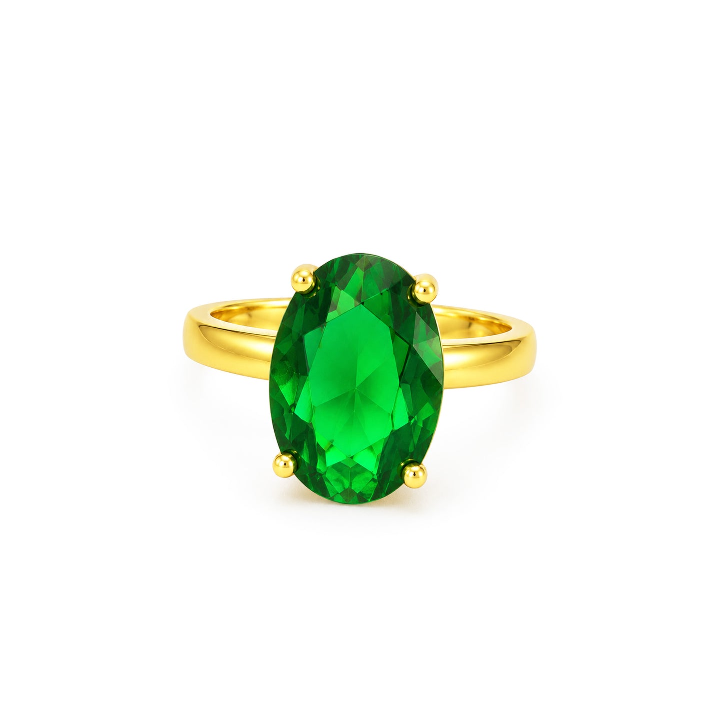 Gold Plated Green AD Finger Ring for Women