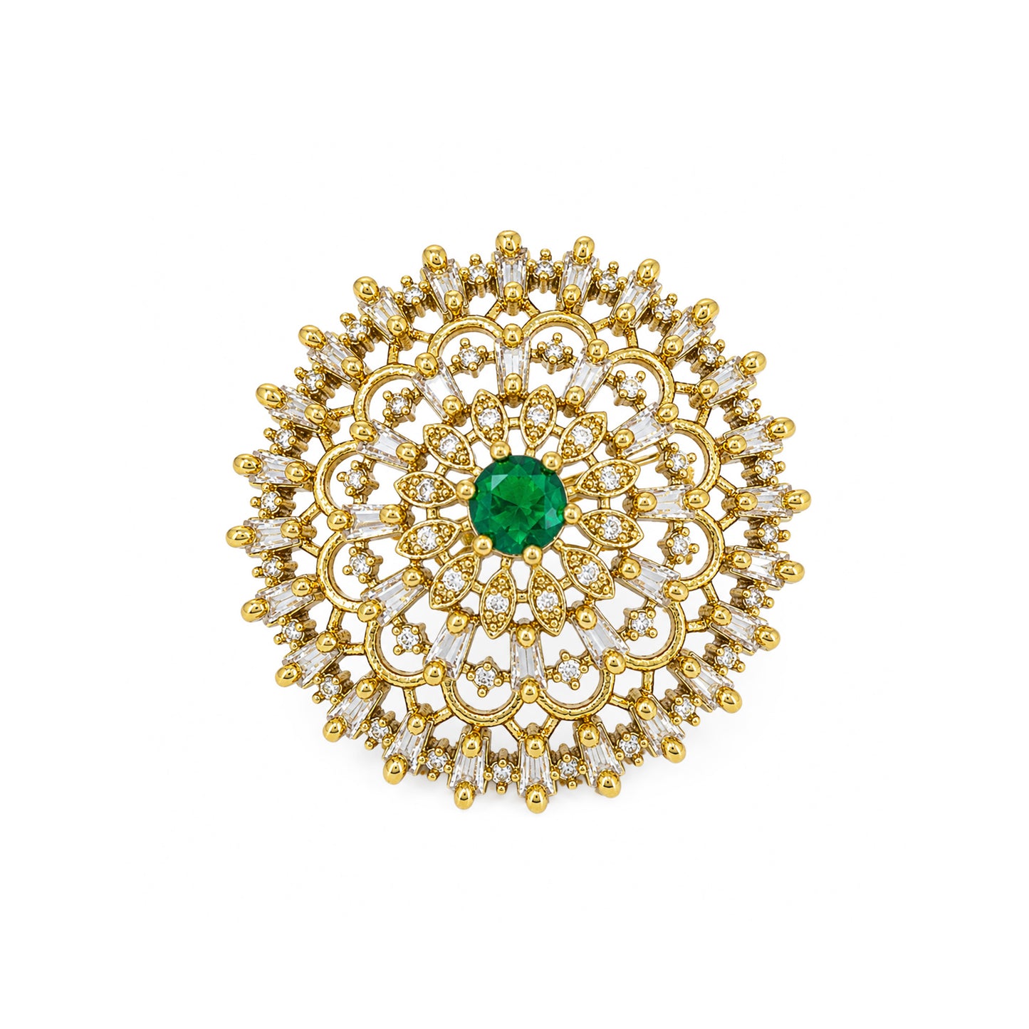 Gold Plated Green AD Finger Ring for Women