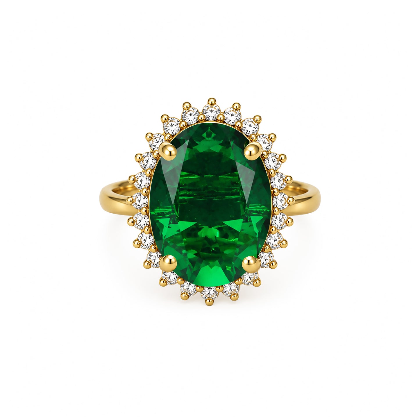 Antique Gold Plated Green AD Finger Ring for Women