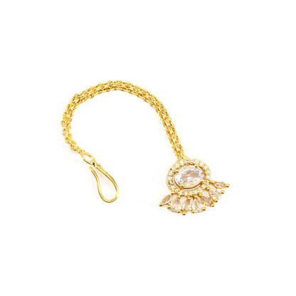 Gold Plated AD Maang Tikka for Women