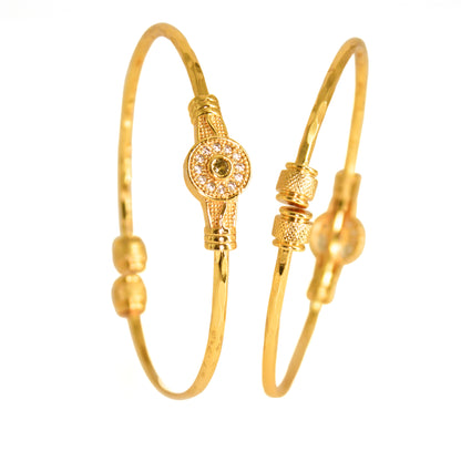 1 Gram Gold-Plated & American Diamond Bangle (Set of 2)
