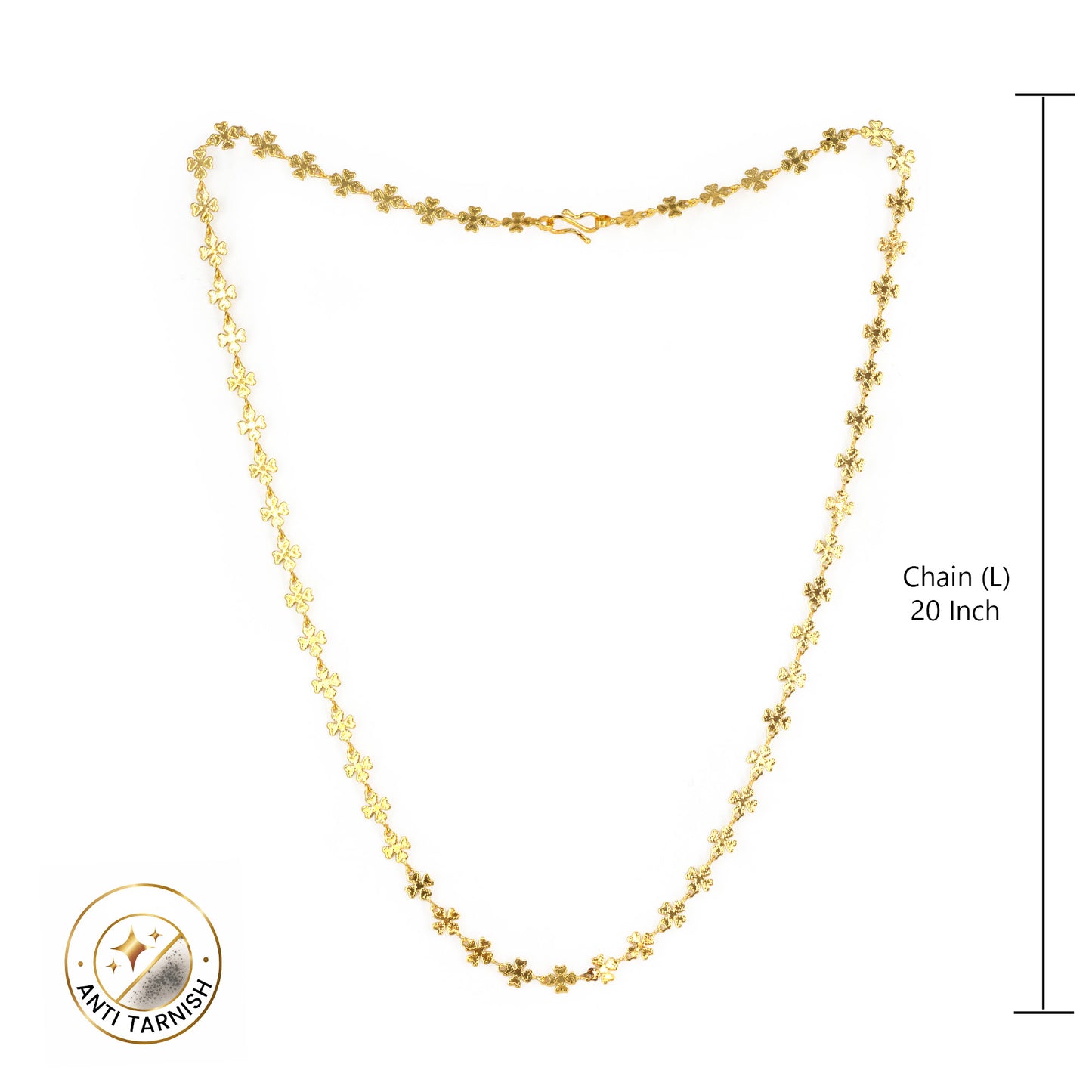 Gold Plated Floral Chain Necklace for Women