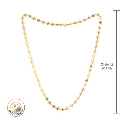 Gold Plated Floral Chain Necklace for Women