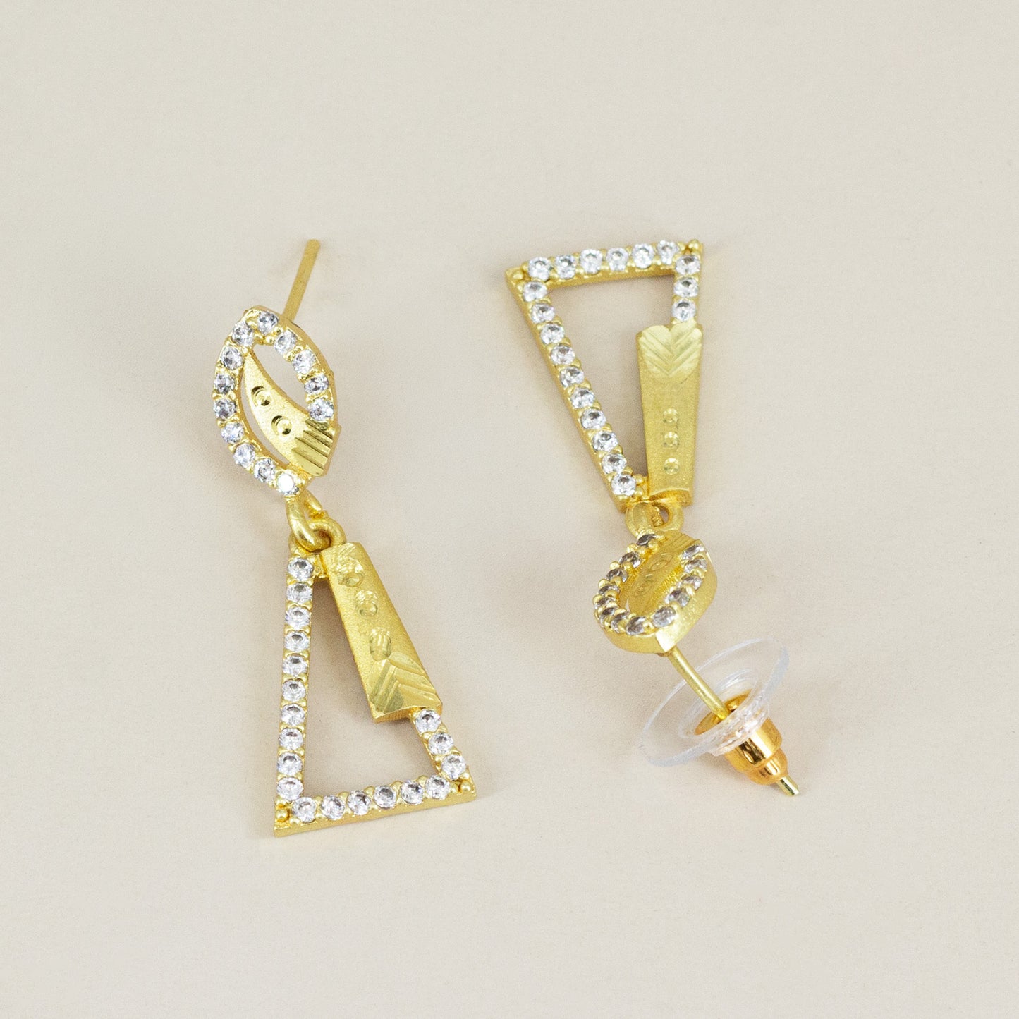 Micro Gold Plated AD Drop Earrings for Women