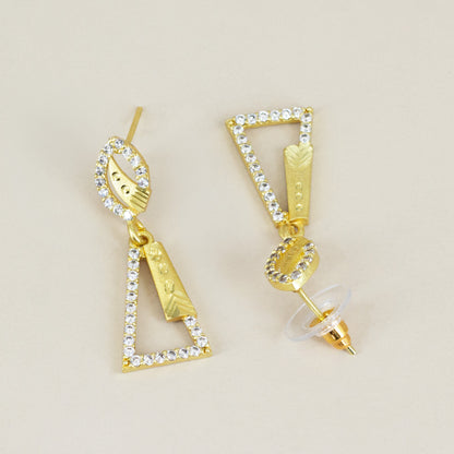 Micro Gold Plated AD Drop Earrings for Women