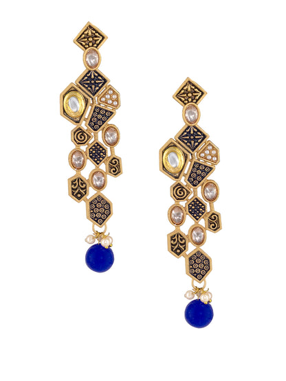 Blue Beads Drop Earrings
