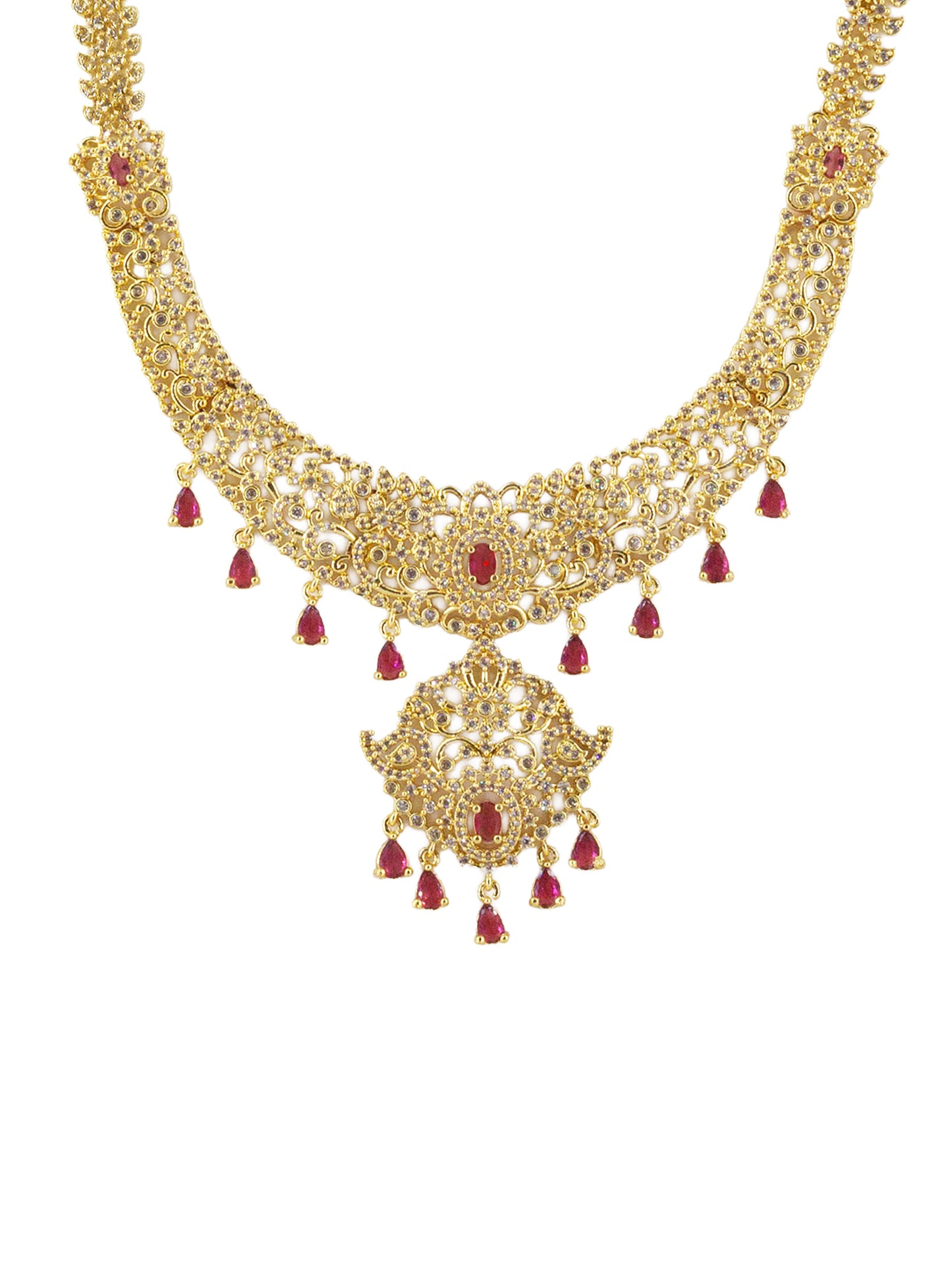Gold Plated American Diamond Bridal Jewellery Set