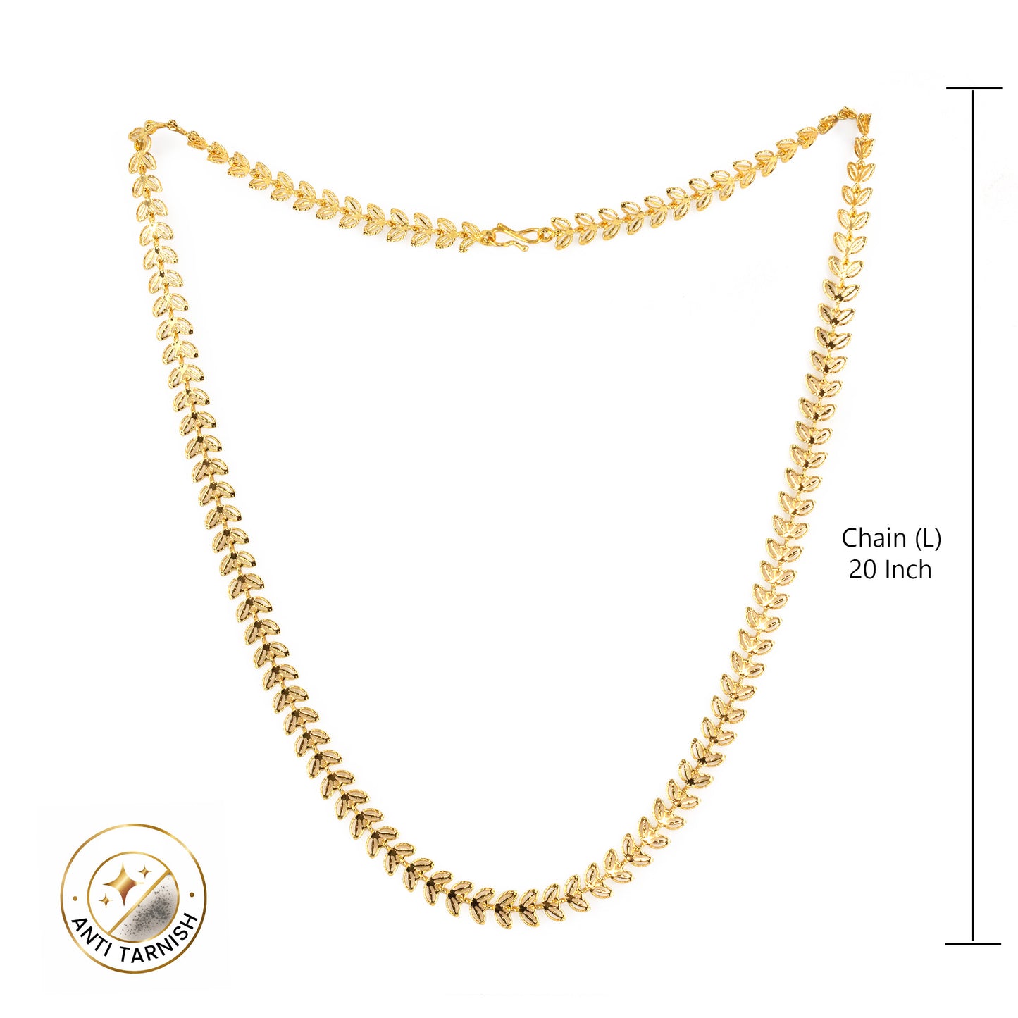 Gold Plated Minimal Leaf Chain Necklace for Women