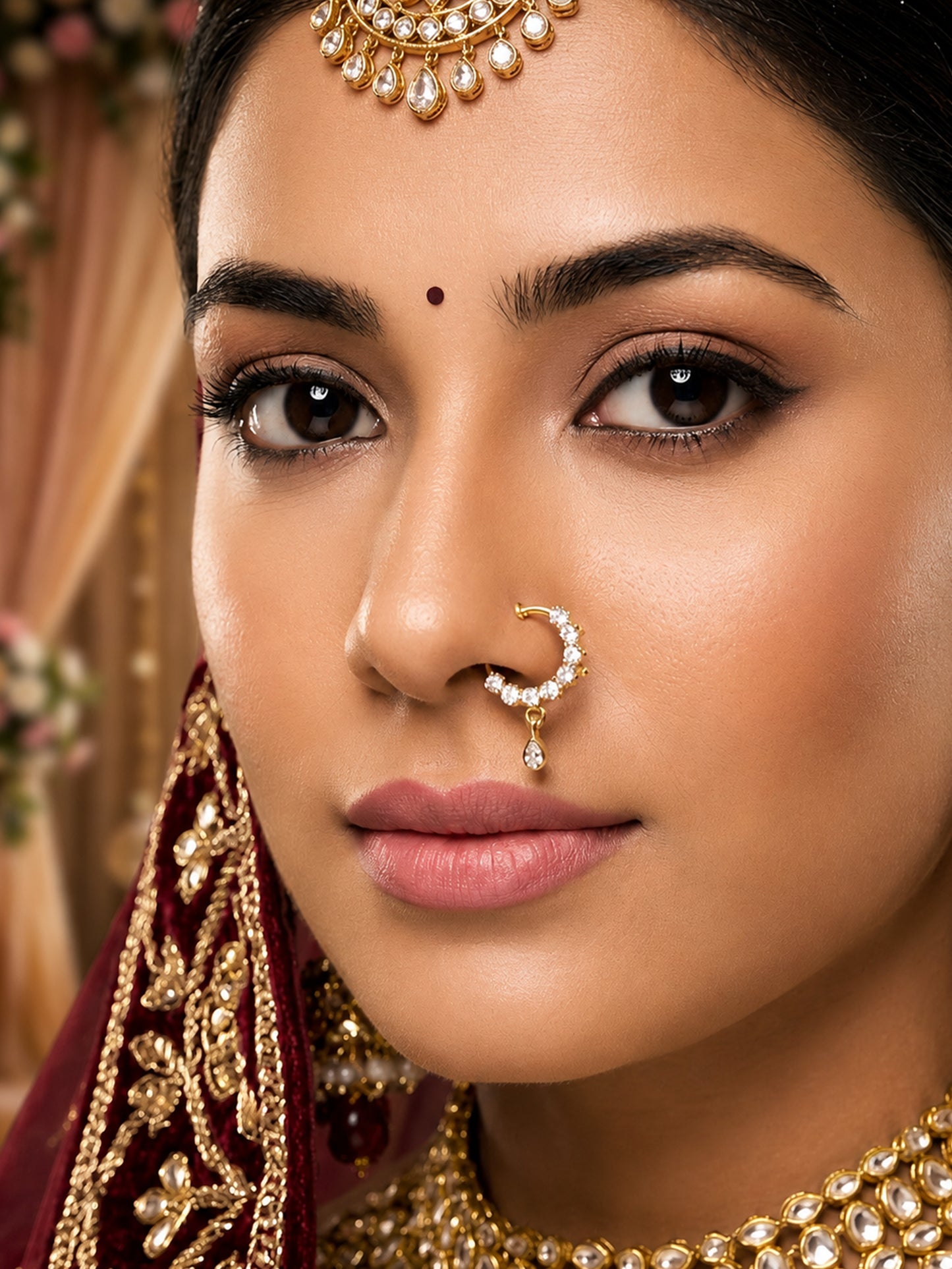 Gold Plated AD Small Nosering for Women