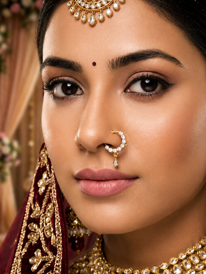 Gold Plated AD Small Nosering for Women
