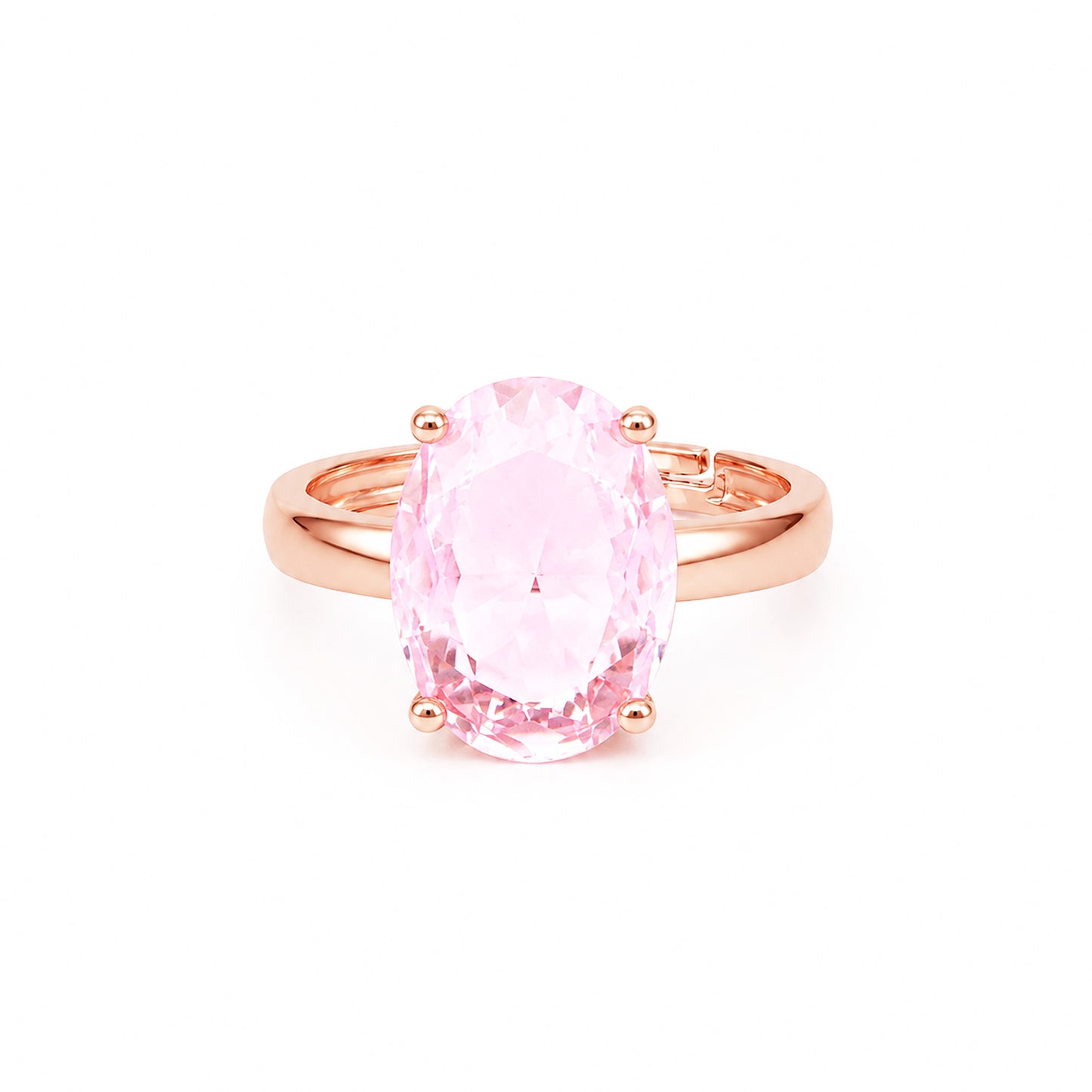 Rose Gold Plated Pink AD Finger Ring for Women