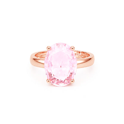 Rose Gold Plated Pink AD Finger Ring for Women