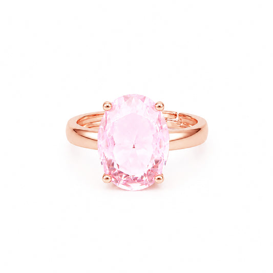 Rose Gold Plated Pink AD Finger Ring for Women