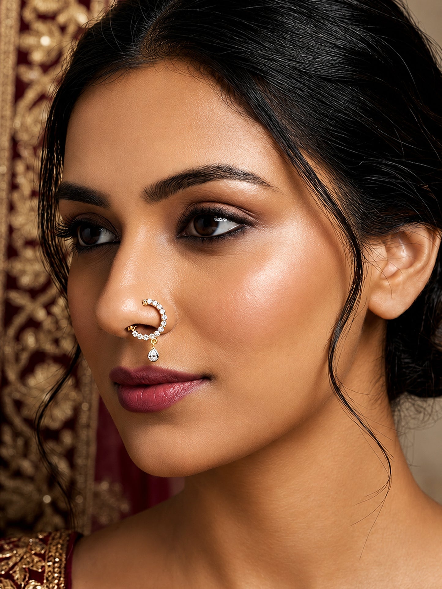 Gold Plated AD Small Nosering for Women