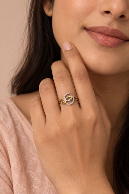 Gold Plated AD Finger Ring for Women
