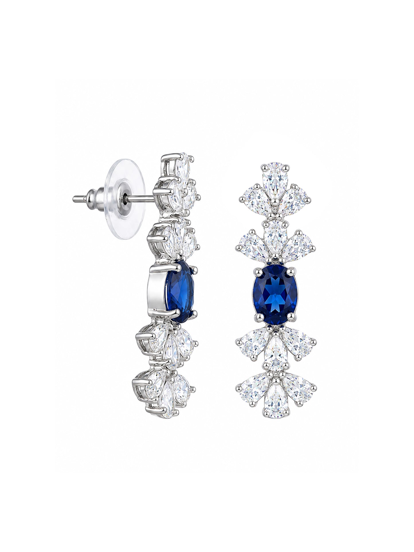 Silver Plated Blue AD Jewellery Set for Women